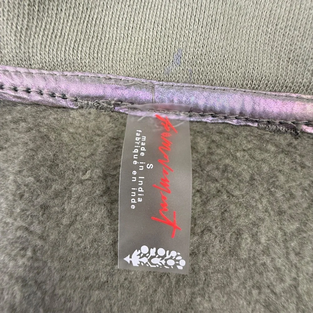 FP Movement by Free People Away We Go Half-Zip Olive NWTS Oversized Iridescent - Picture 5 of 16